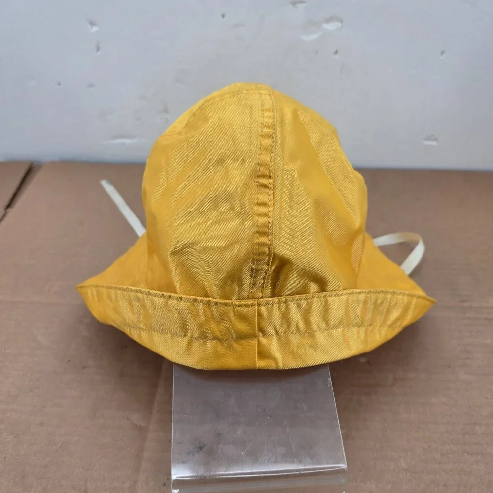 Vintage LL Bean Nylon Hat Yellow Rain Bucket Fisherman USA Size Large Lined